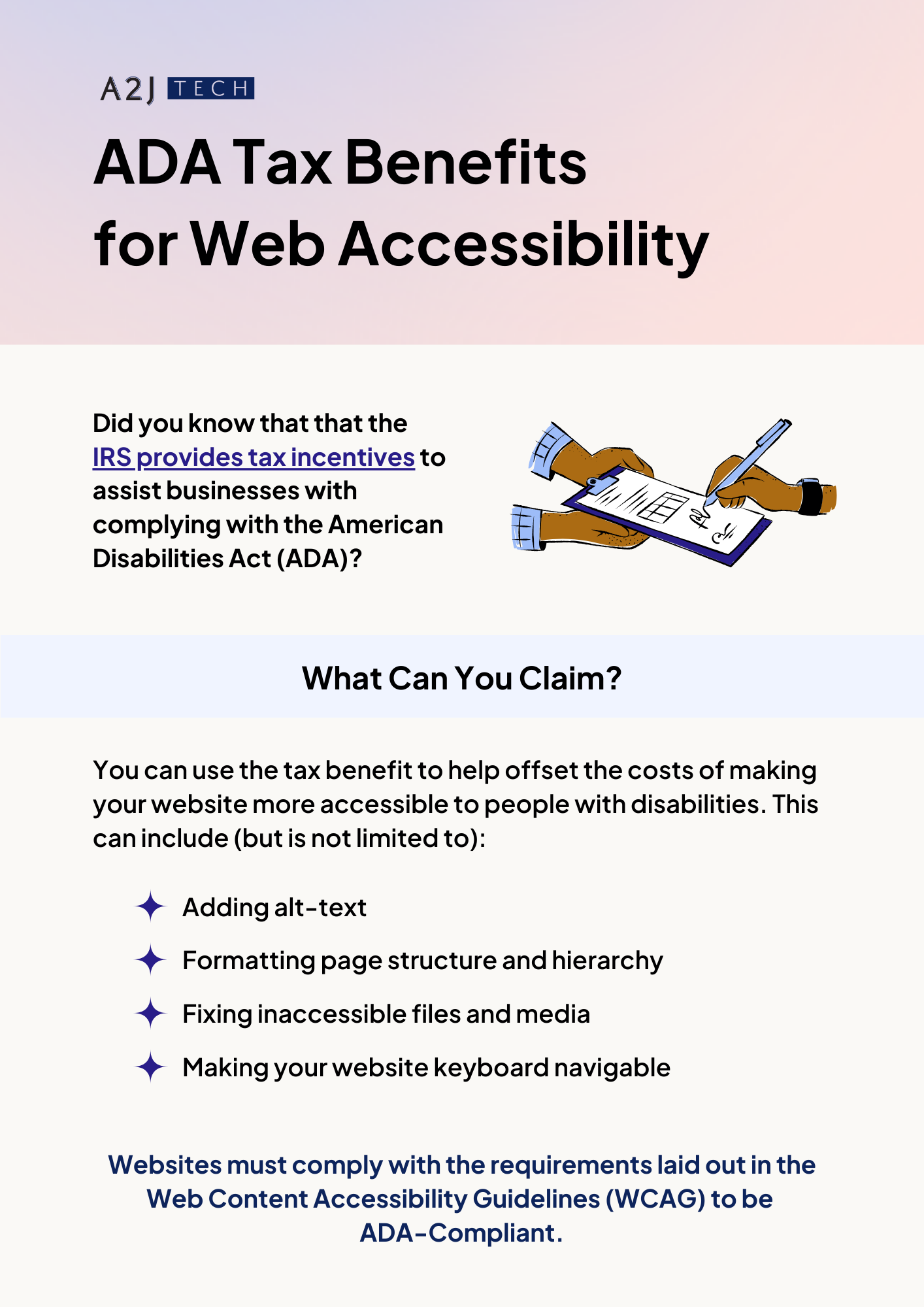 First page of Flyer on ADA Tax Benefits